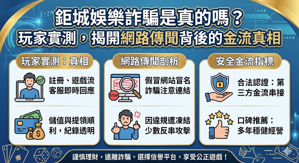 鉅城娛樂詐騙是真的嗎？玩家實測，揭開網路傳聞背後的金流真相